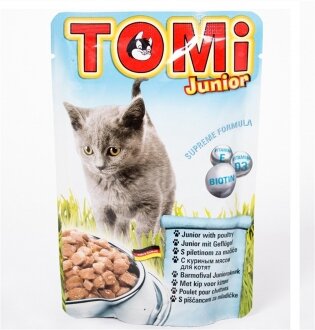 Tomi Junior Pouch 100 gr Kedi Maması kullananlar yorumlar